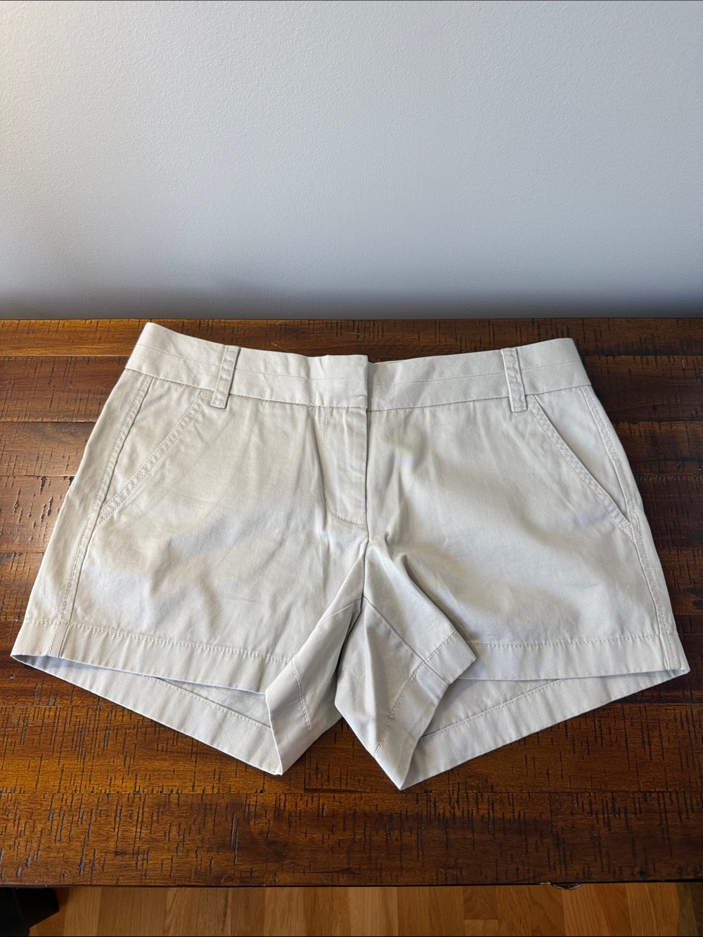 J. Crew High-Waist Cream Short Shorts